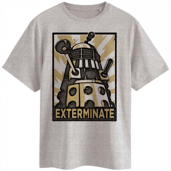 Doctor Who Dalek Exterminate Grey Adults T-Shirts